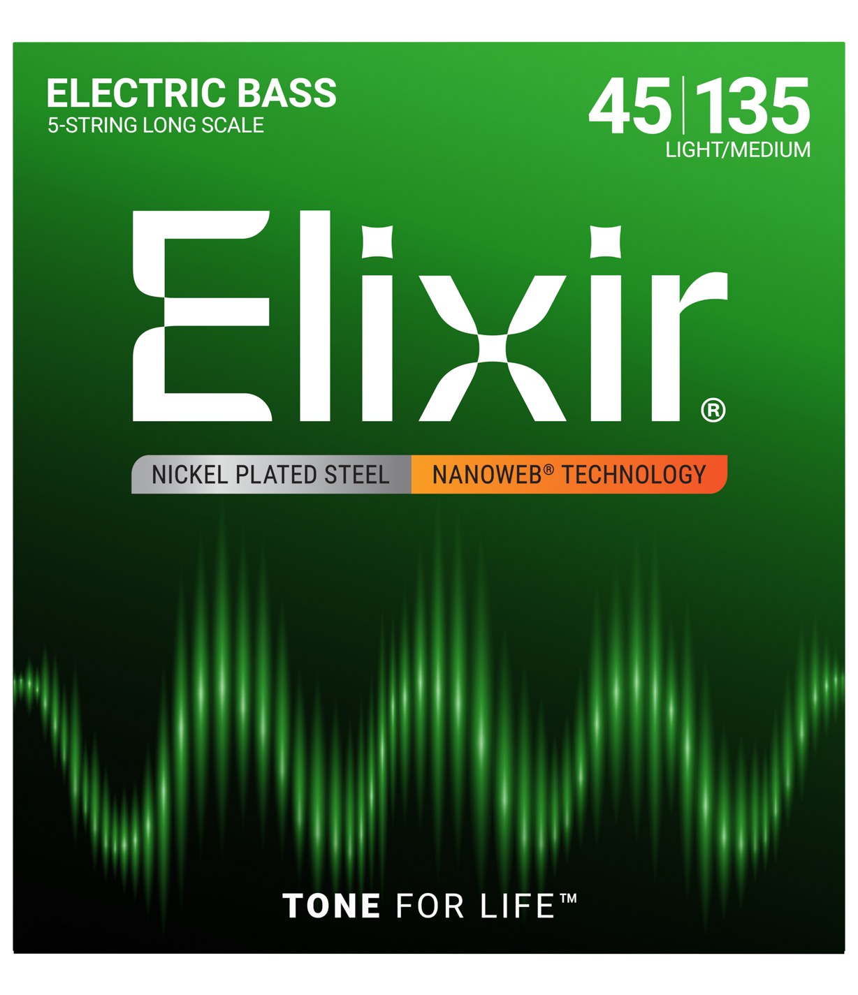 Struny Elixir NanoWeb 5-String 45-135 Light/Medium Long Scale (14207)