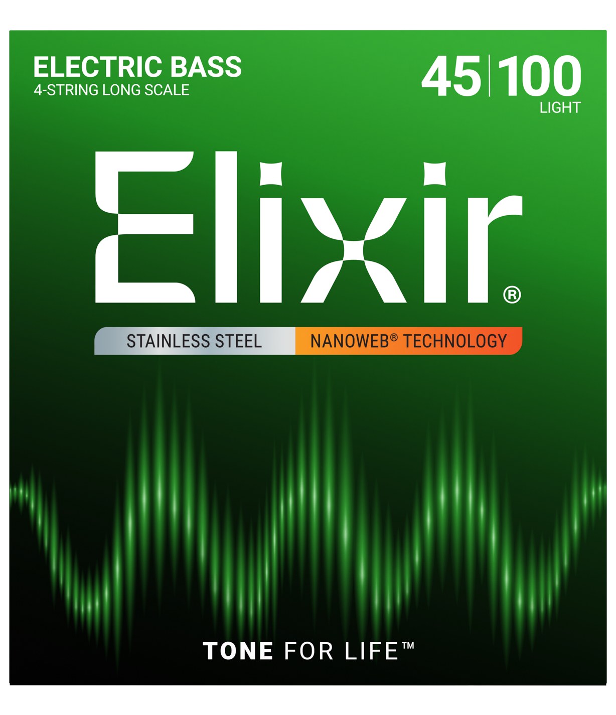 Struny Elixir NanoWeb 4-String 45-100 Light / Long Scale / Stainless Steel (14652)