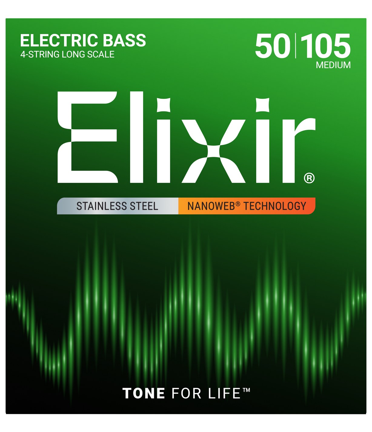 Struny Elixir NanoWeb 4-String 50-105 Medium / Long Scale / Stainless Steel (14702)