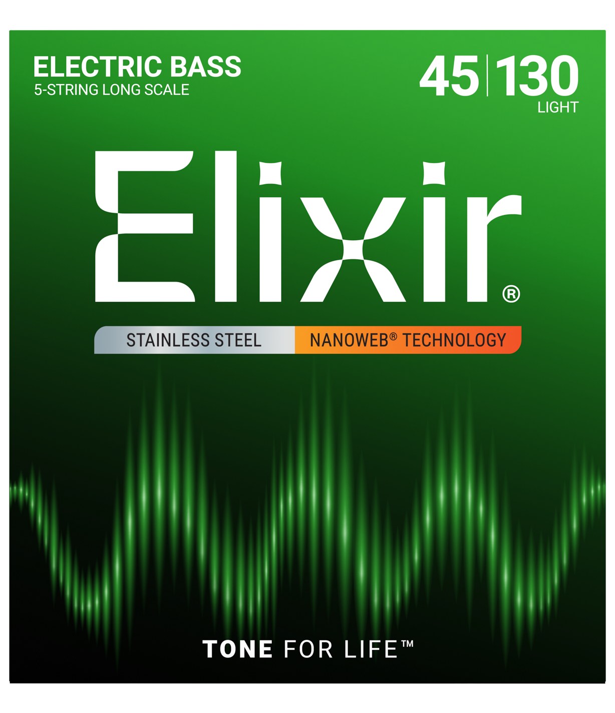 Struny Elixir NanoWeb 5-String 45-130 Medium/Light / Long Scale / Stainless Steel (14777)