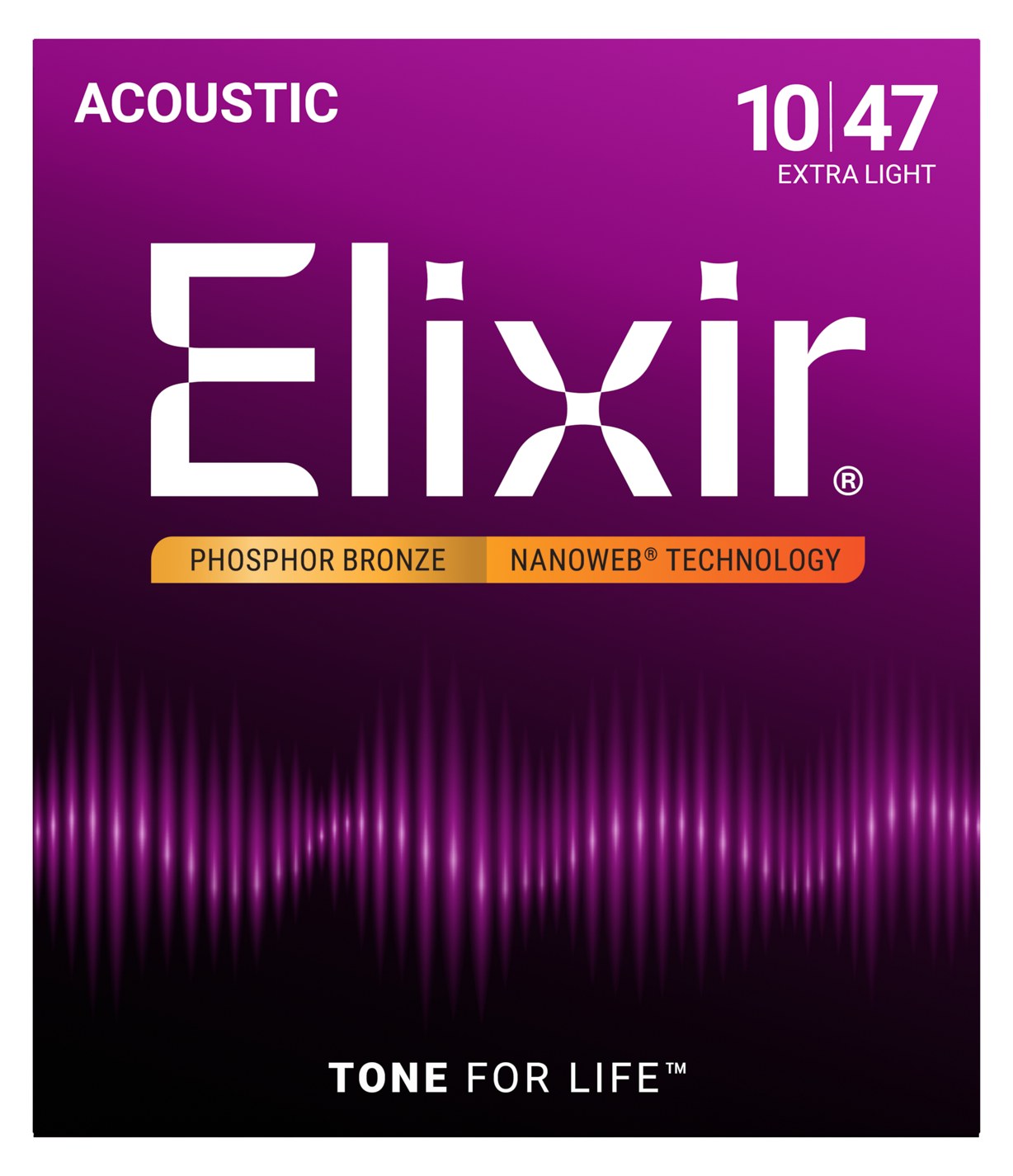 Struny Elixir NanoWeb Phosphor Bronze 10-47 Extra Light (16002)