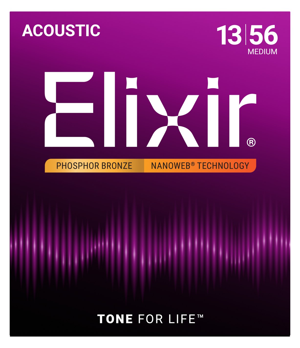 Struny Elixir NanoWeb Phosphor Bronze 13-56 Medium (16102)
