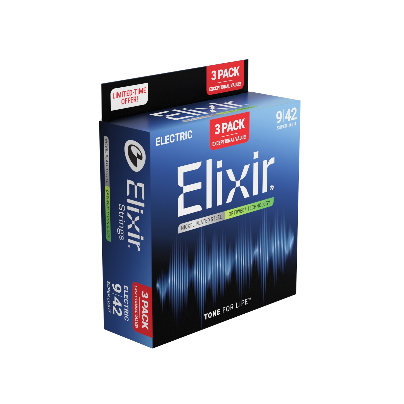 3PACK Struny Elixir Optiweb 9-42 Super Light NEW (16571)