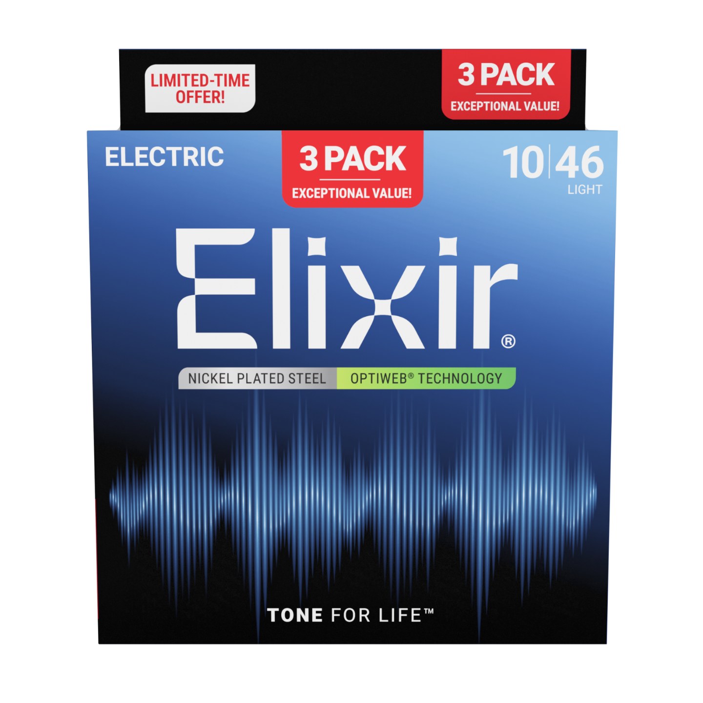 3PACK Struny Elixir Optiweb 10-46 Light NEW (16572)