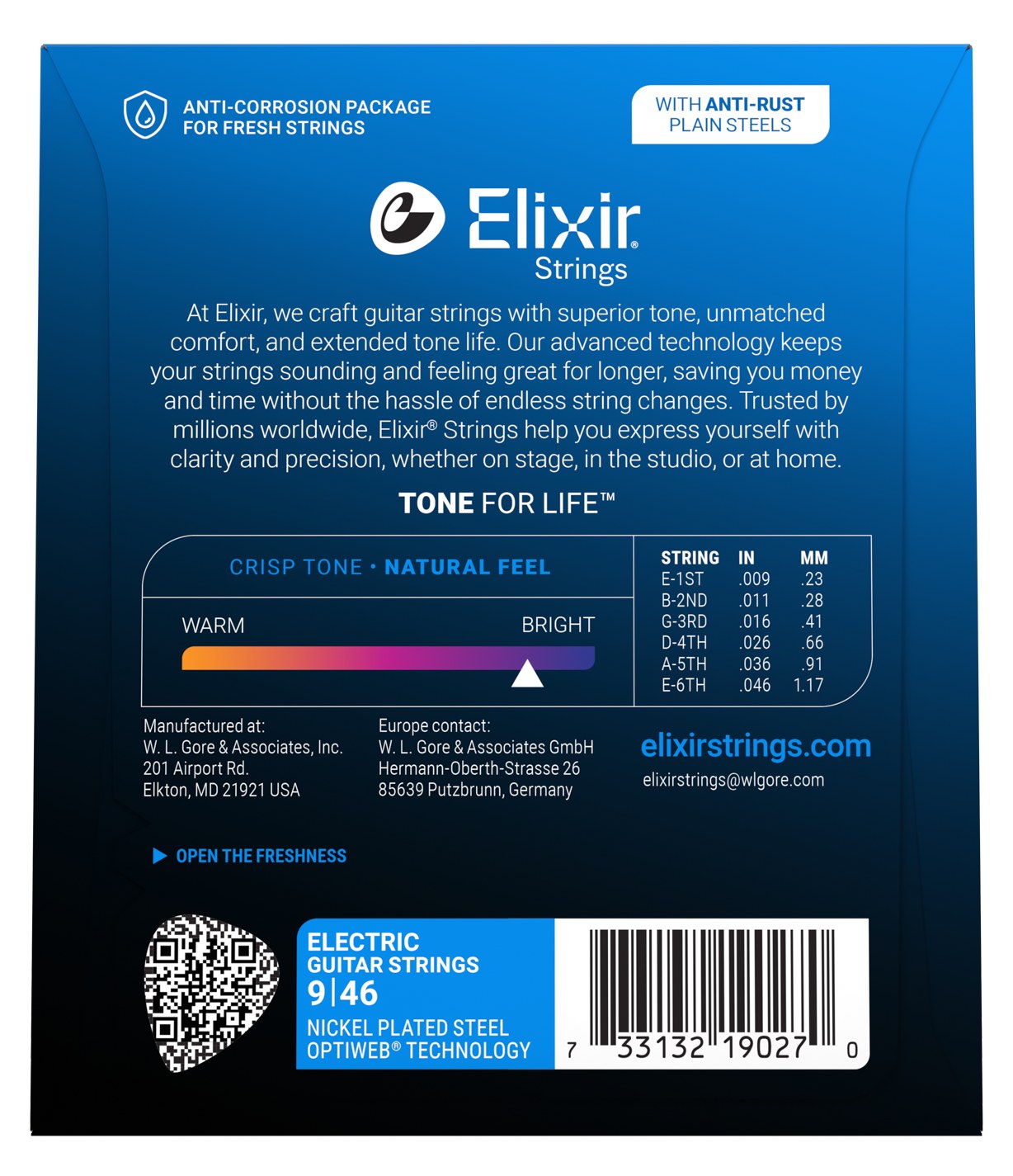Struny Elixir Optiweb 9-46 Custom Light (19027)