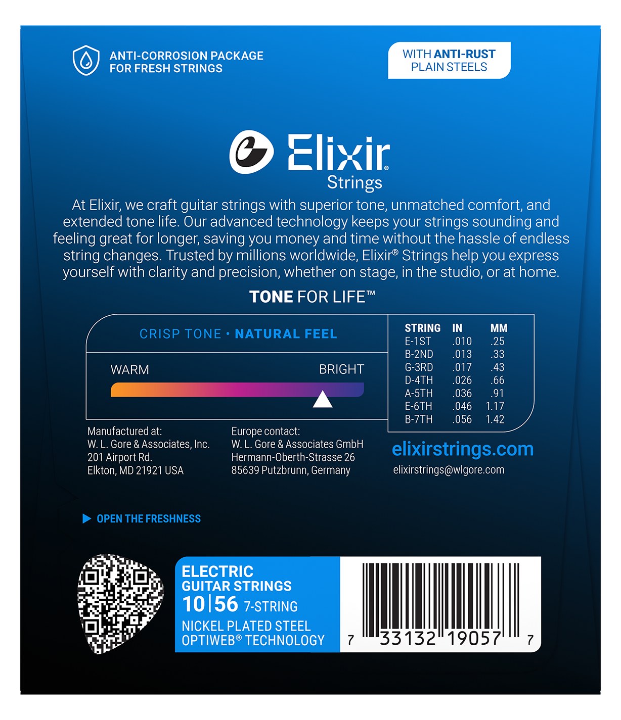 Struny Elixir OptiWeb 10-56 7-String Light (19057)