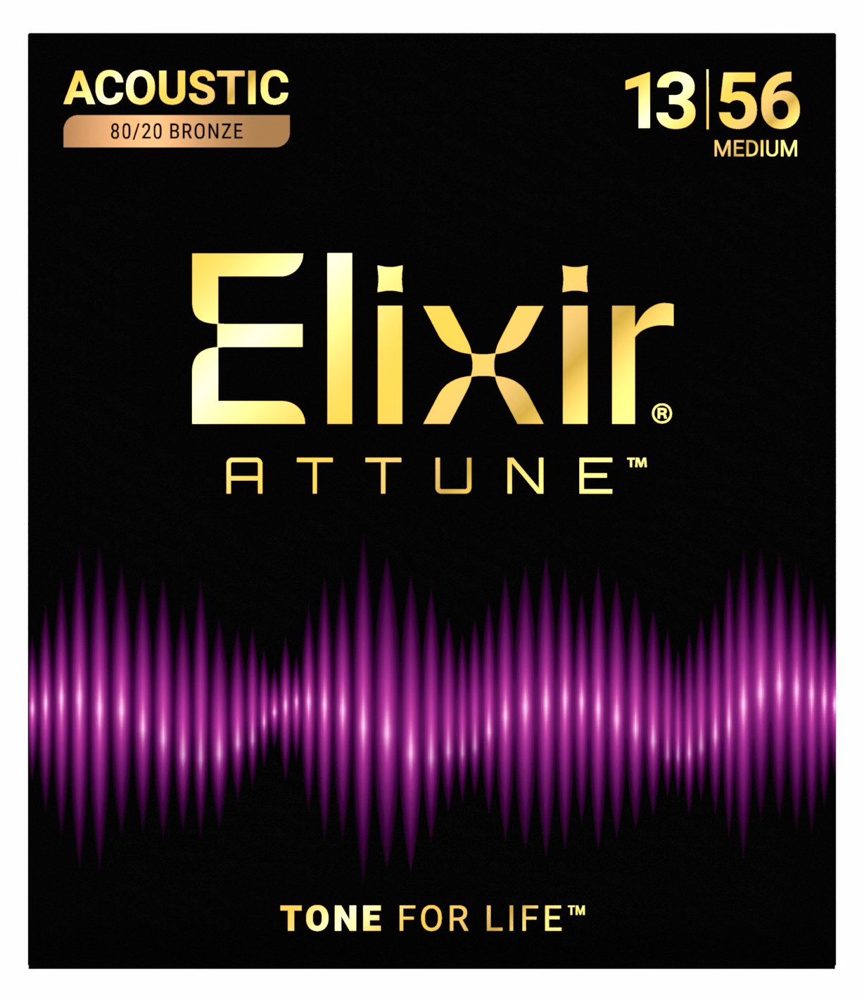 Struny do gitary akustycznej Elixir Attune 80/20 Bronze Medium 13-56 (23102)