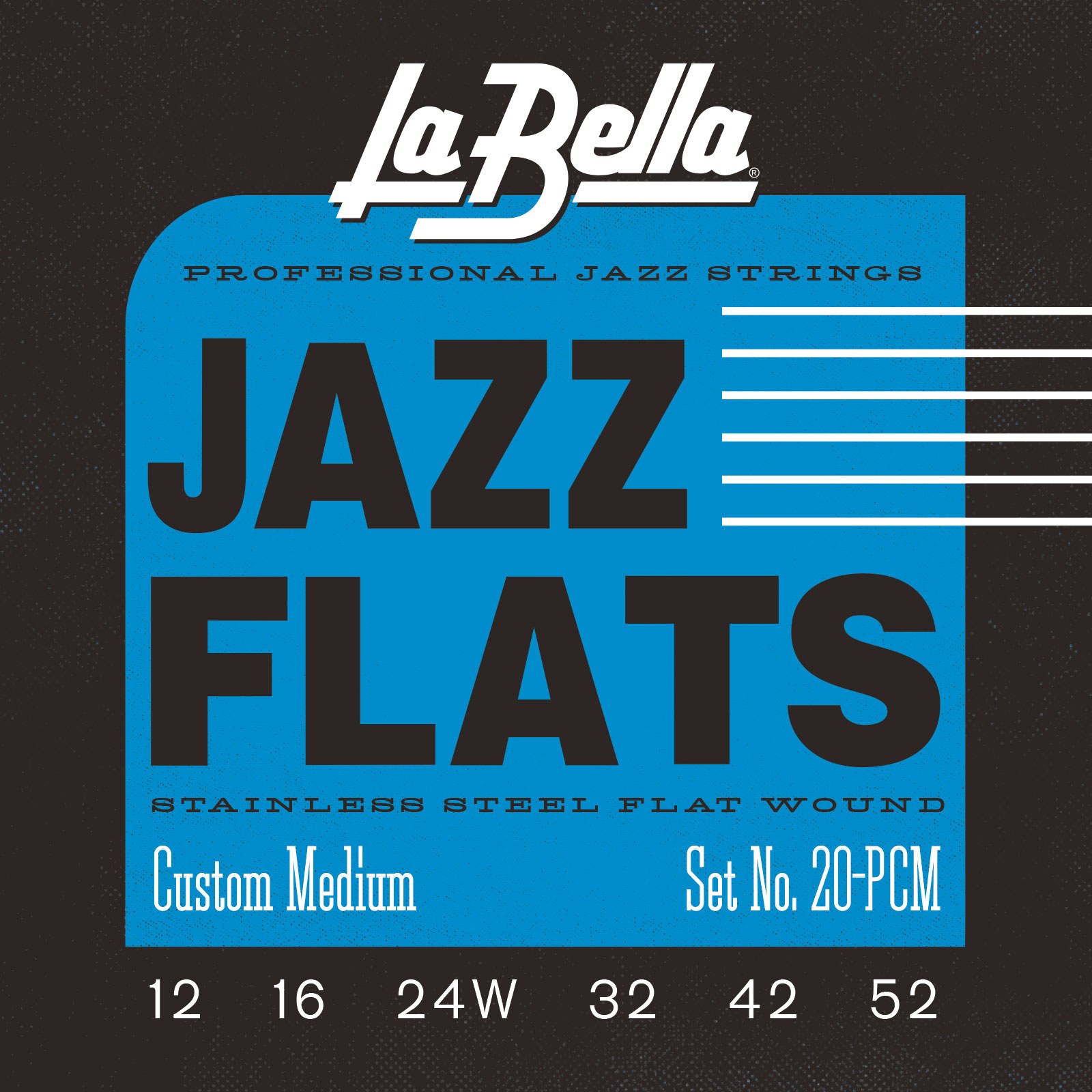 Struny do gitary elektrycznej La Bella Jazz Flats Custom Light 12-52 20PCM
