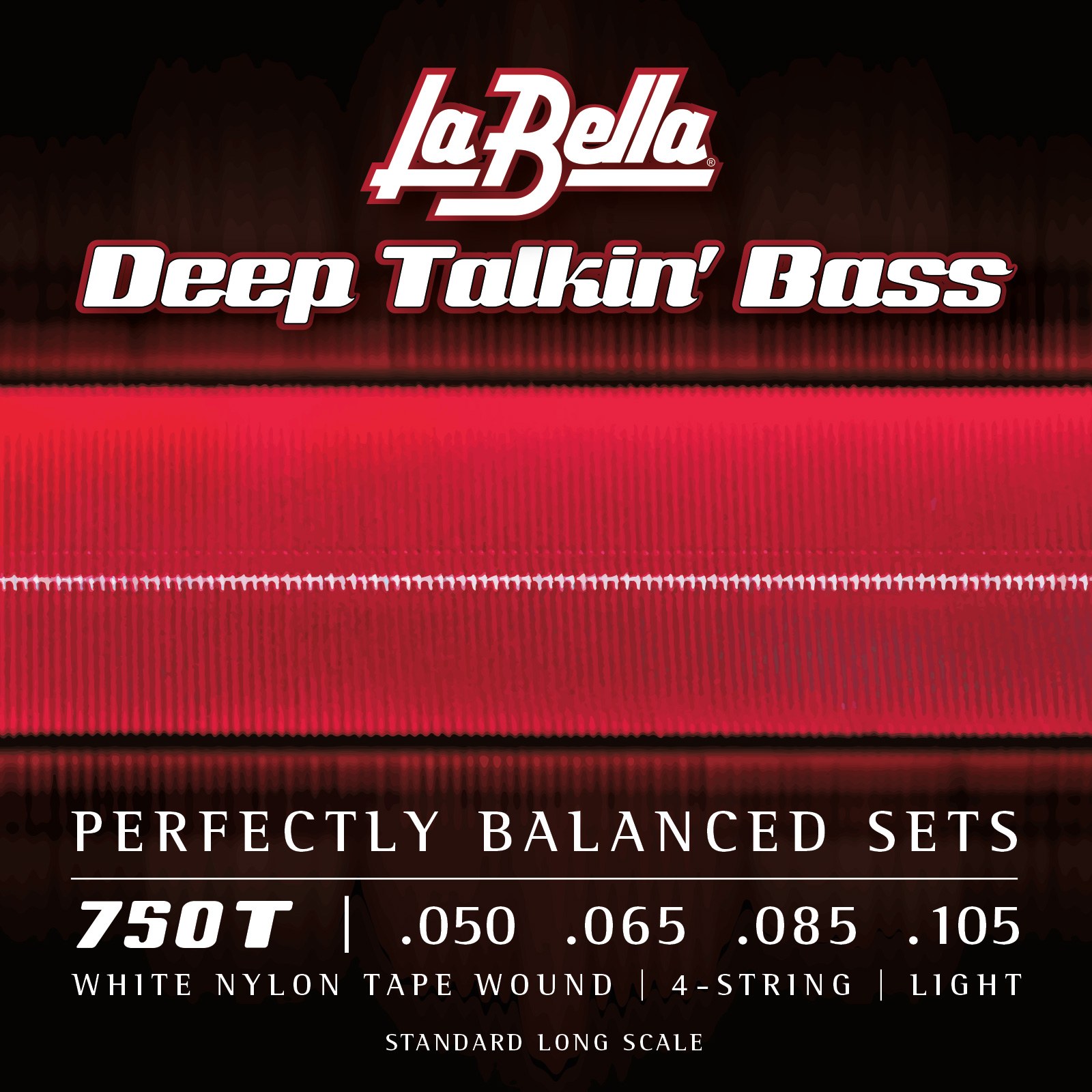 Struny do gitary basowej La Bella Deep Talkin' Bass White Nylon Tape Wound Light 50-105 4-str 750T