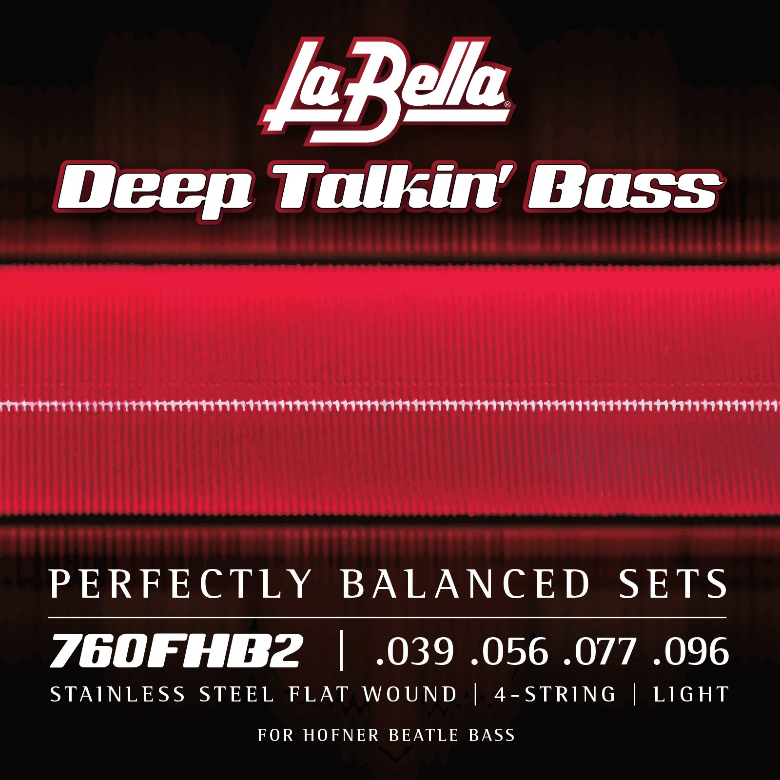 Struny do gitary basowej La Bella Deep Talkin' Bass Flats Hofner Beatle 39-96 4-str 760FHB2