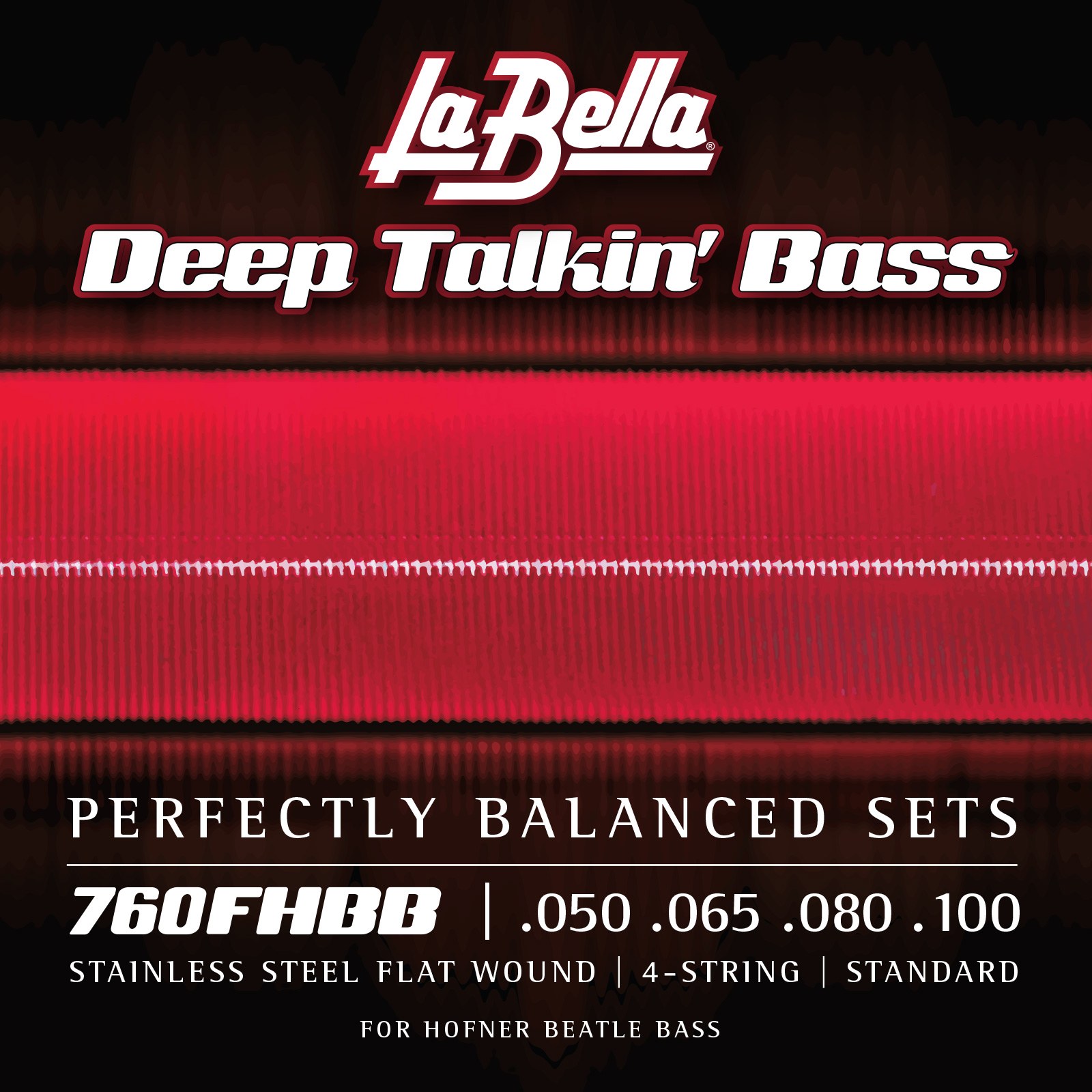 Struny do gitary basowej La Bella Deep Talkin' Bass Flats Hofner Beatle 50-100 4-str 760FHBB