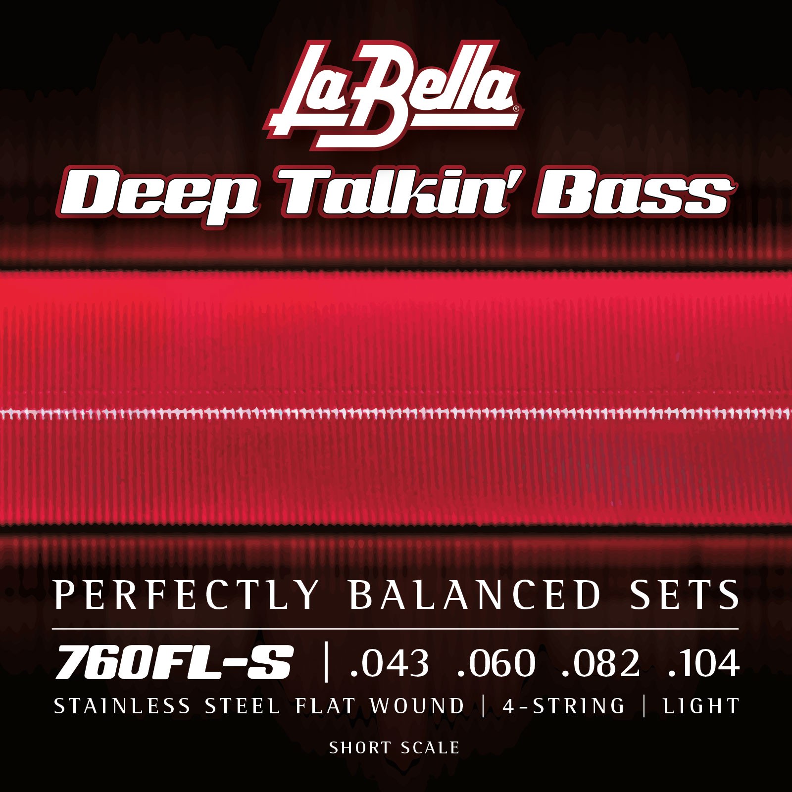 Struny do gitary basowej La Bella Deep Talkin' Bass Flats Light Short Scale 43-104 4-str 760FL-S