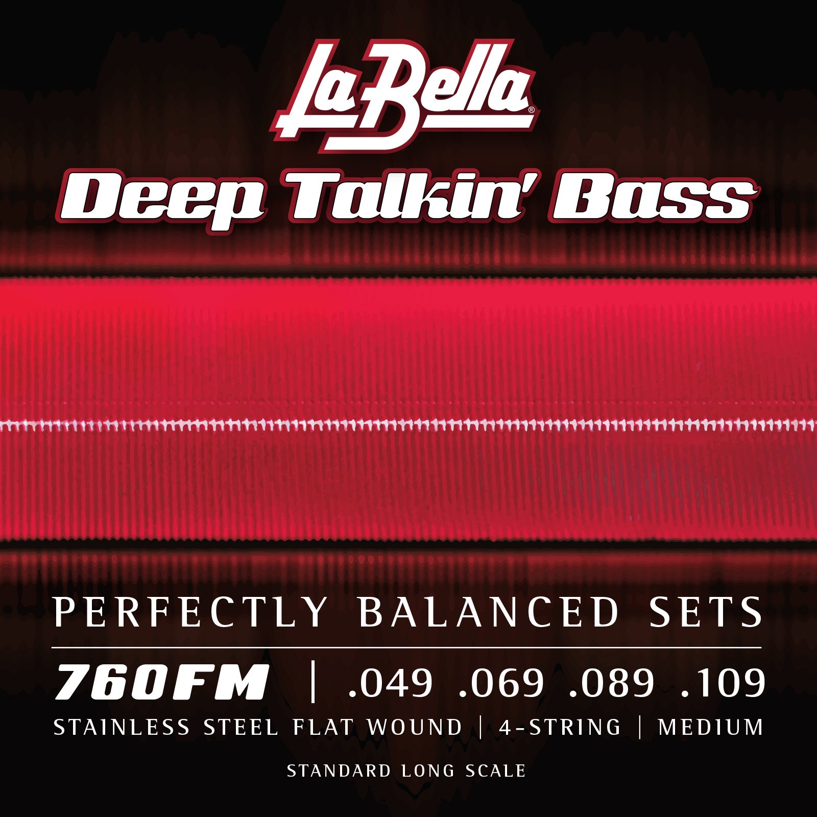 Struny do gitary basowej La Bella Deep Talkin' Bass Flats Medium 49-109 4-str 760FM