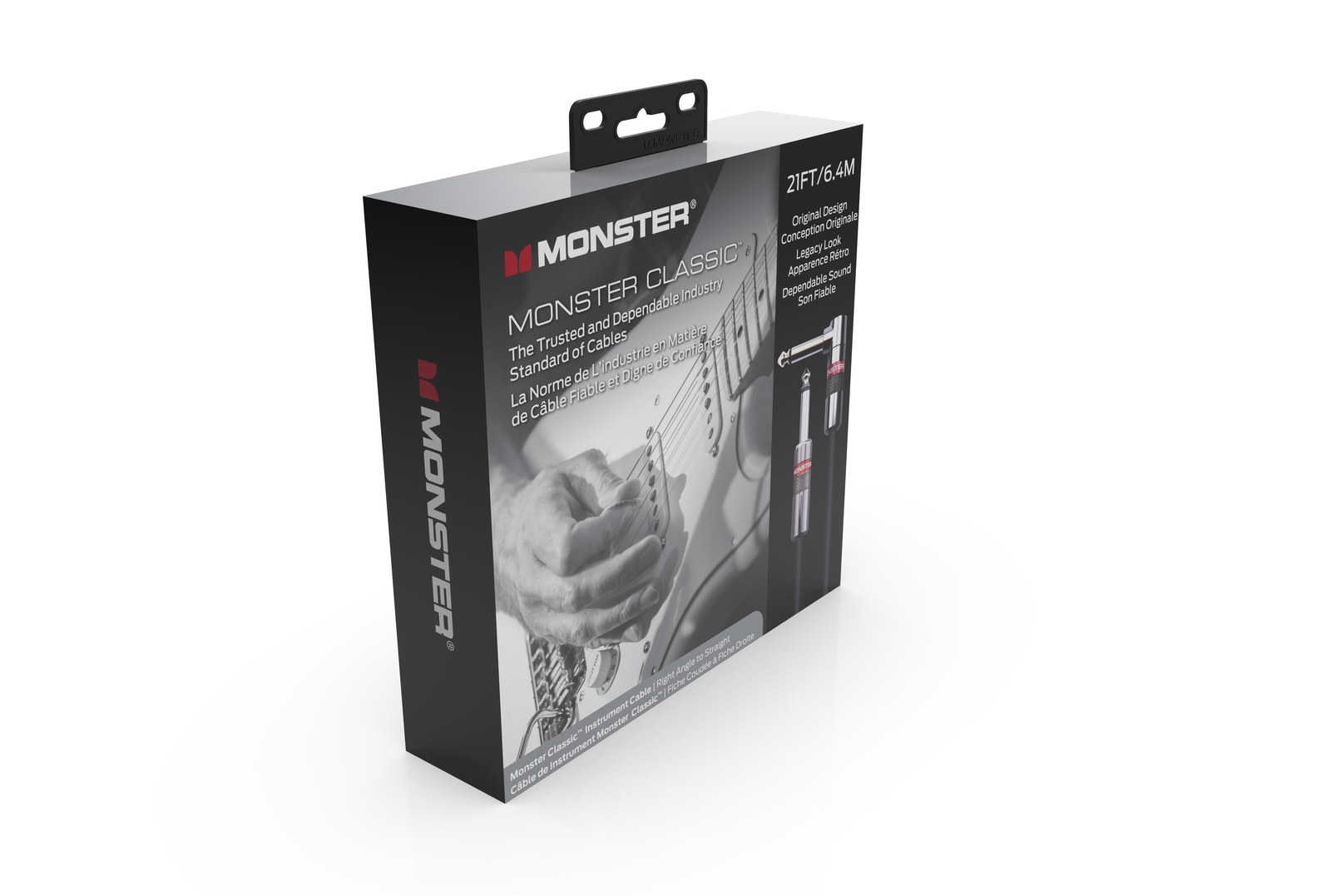 MONSTER CABLE kabel do gitary CLASSIC 6.4m jack 1/4 prosty - jack 1/4 kątowy