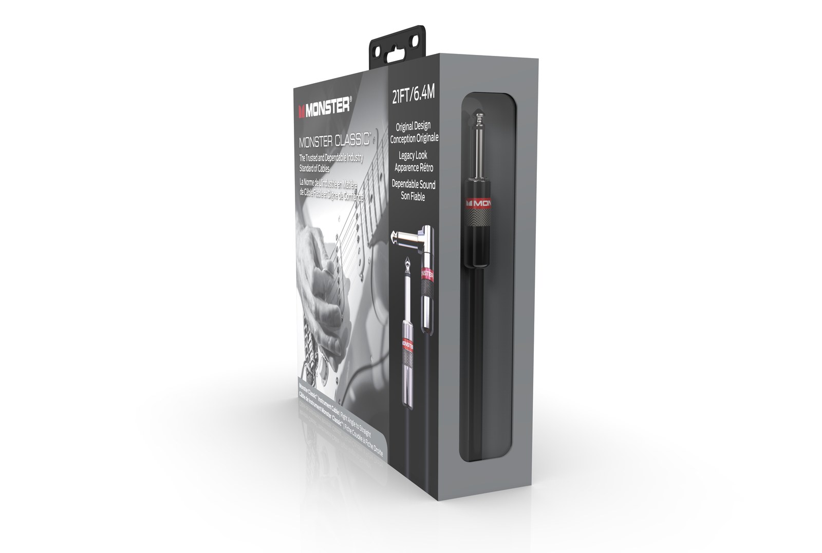MONSTER CABLE kabel do gitary CLASSIC 6.4m jack 1/4 prosty - jack 1/4 kątowy