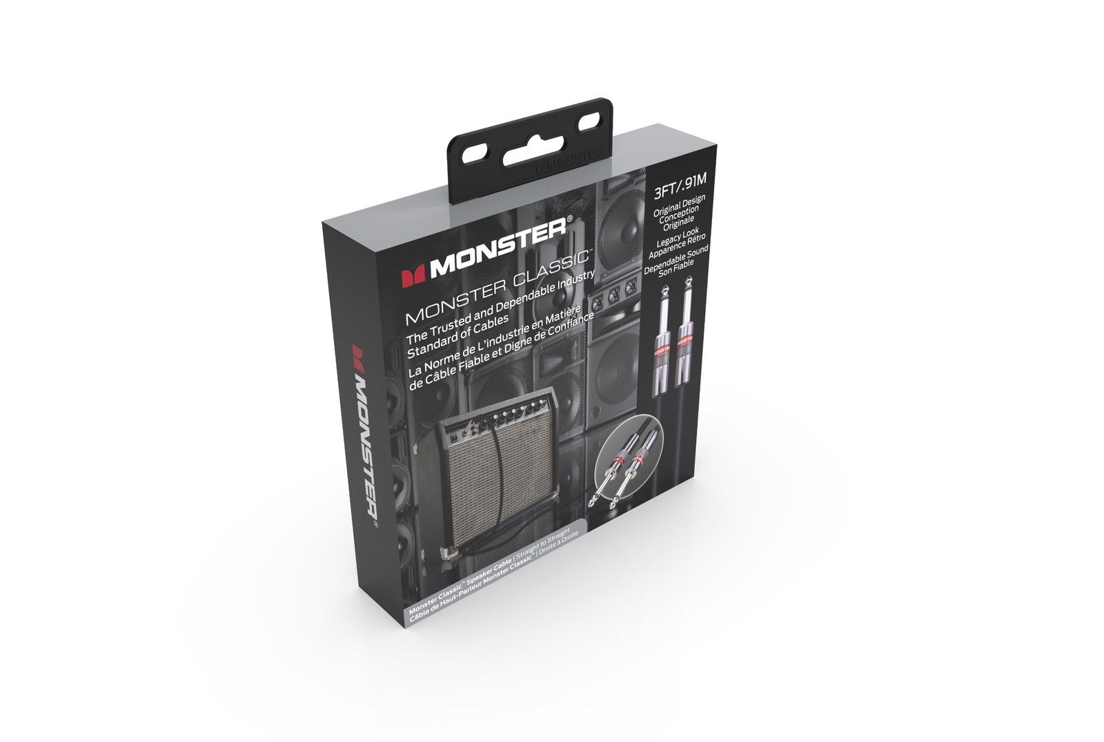 MONSTER CABLE kabel głośnikowy CLASSIC 0.9m jack 1/4 prosty - jack 1/4 prosty