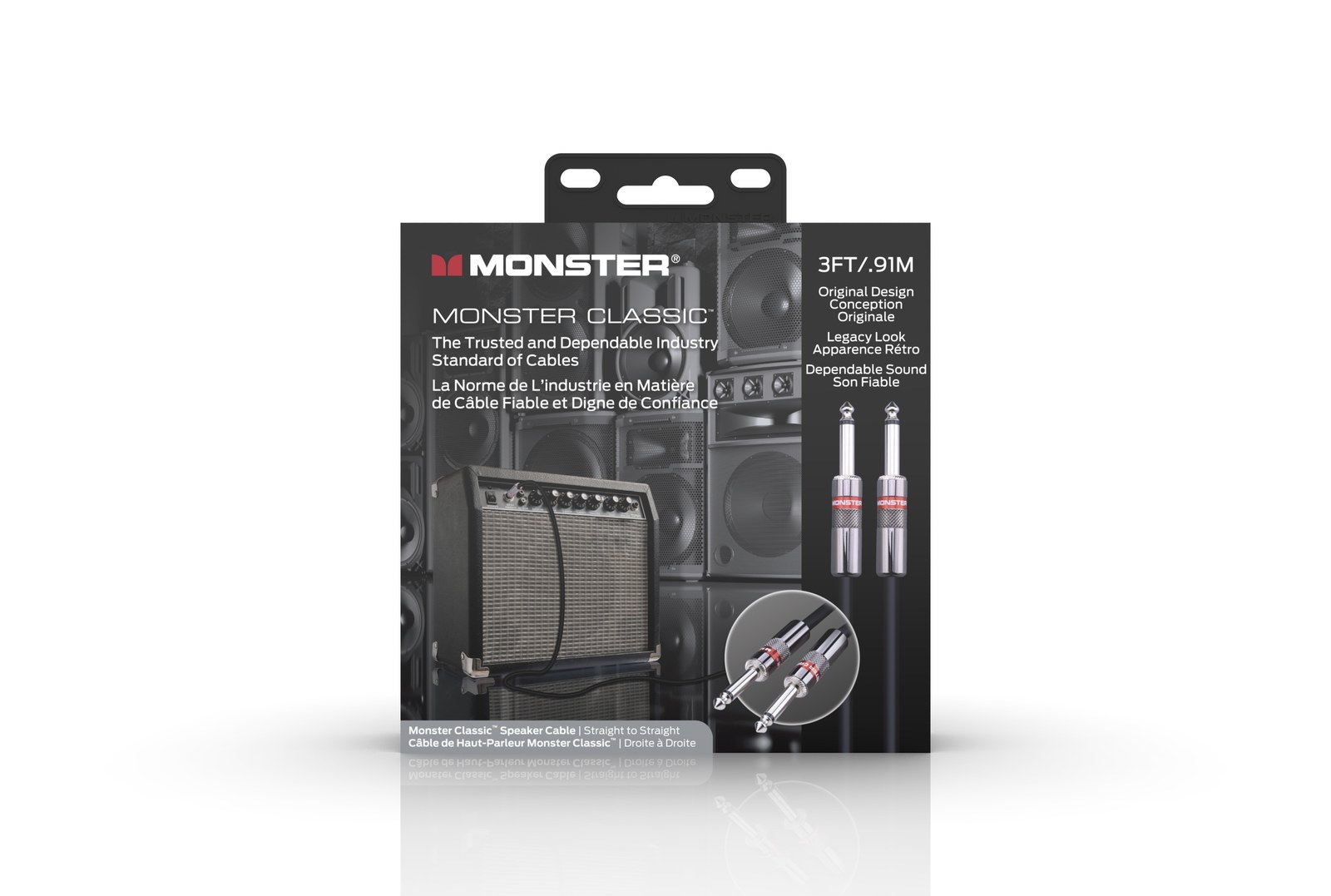 MONSTER CABLE kabel głośnikowy CLASSIC 0.9m jack 1/4 prosty - jack 1/4 prosty