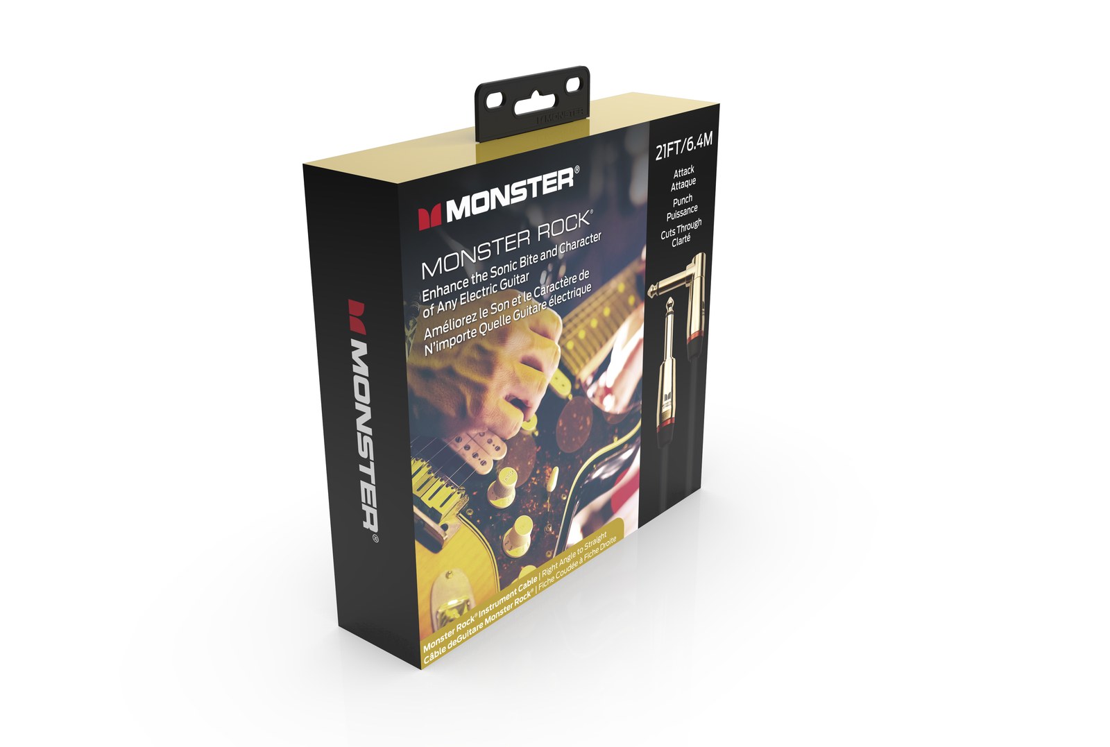MONSTER CABLE kabel do gitary ROCK 6.4m jack 1/4 prosty - jack 1/4 kątowy