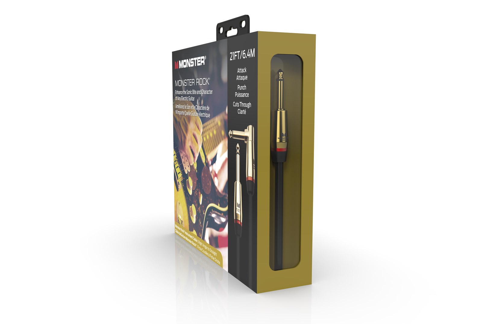 MONSTER CABLE kabel do gitary ROCK 6.4m jack 1/4 prosty - jack 1/4 kątowy