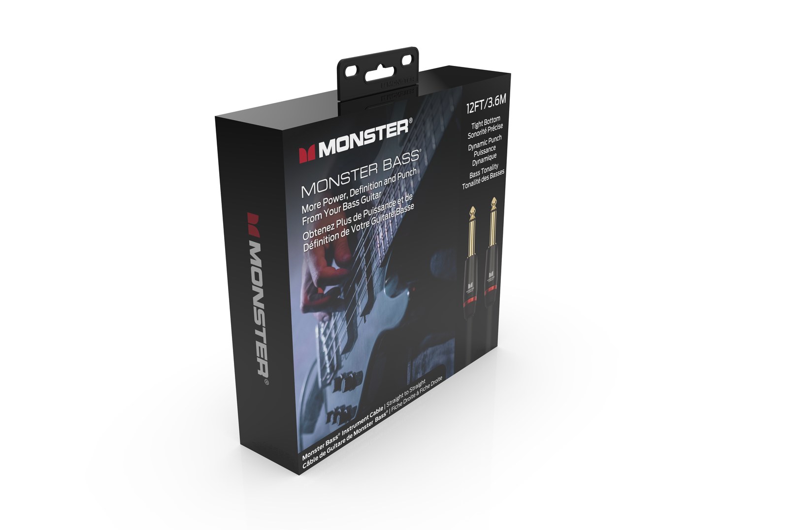 MONSTER CABLE kabel do gitary BASS 3.6m jack 1/4 prosty - jack 1/4 prosty