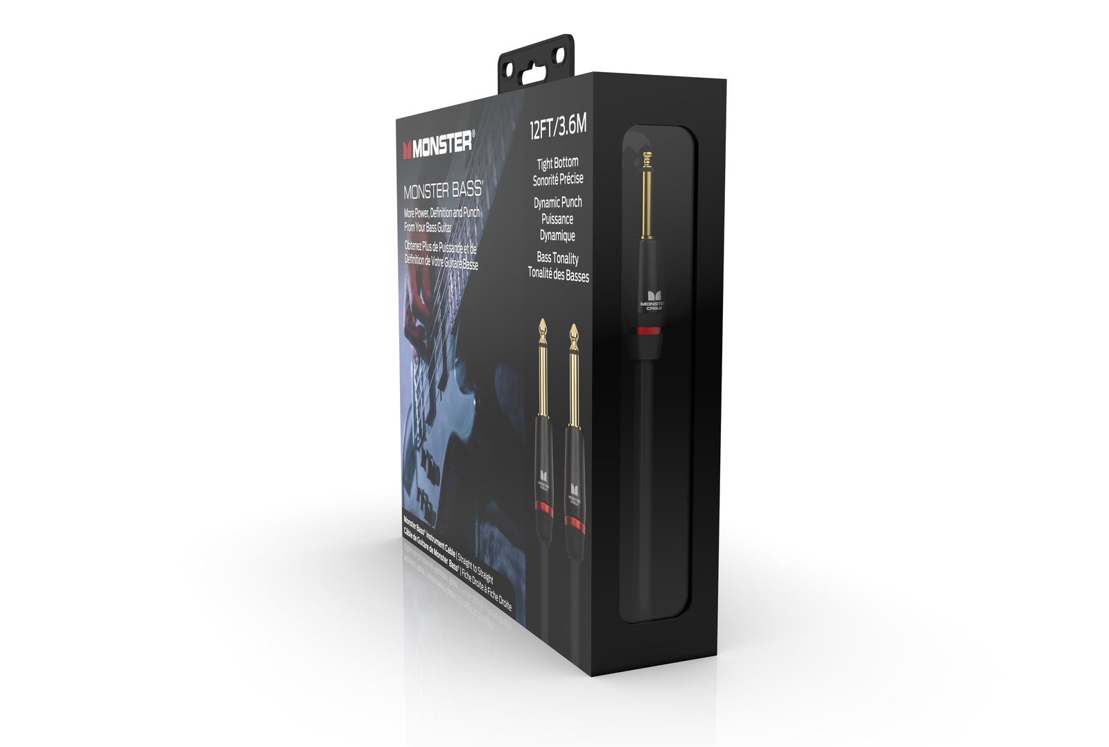 MONSTER CABLE kabel do gitary BASS 3.6m jack 1/4 prosty - jack 1/4 prosty