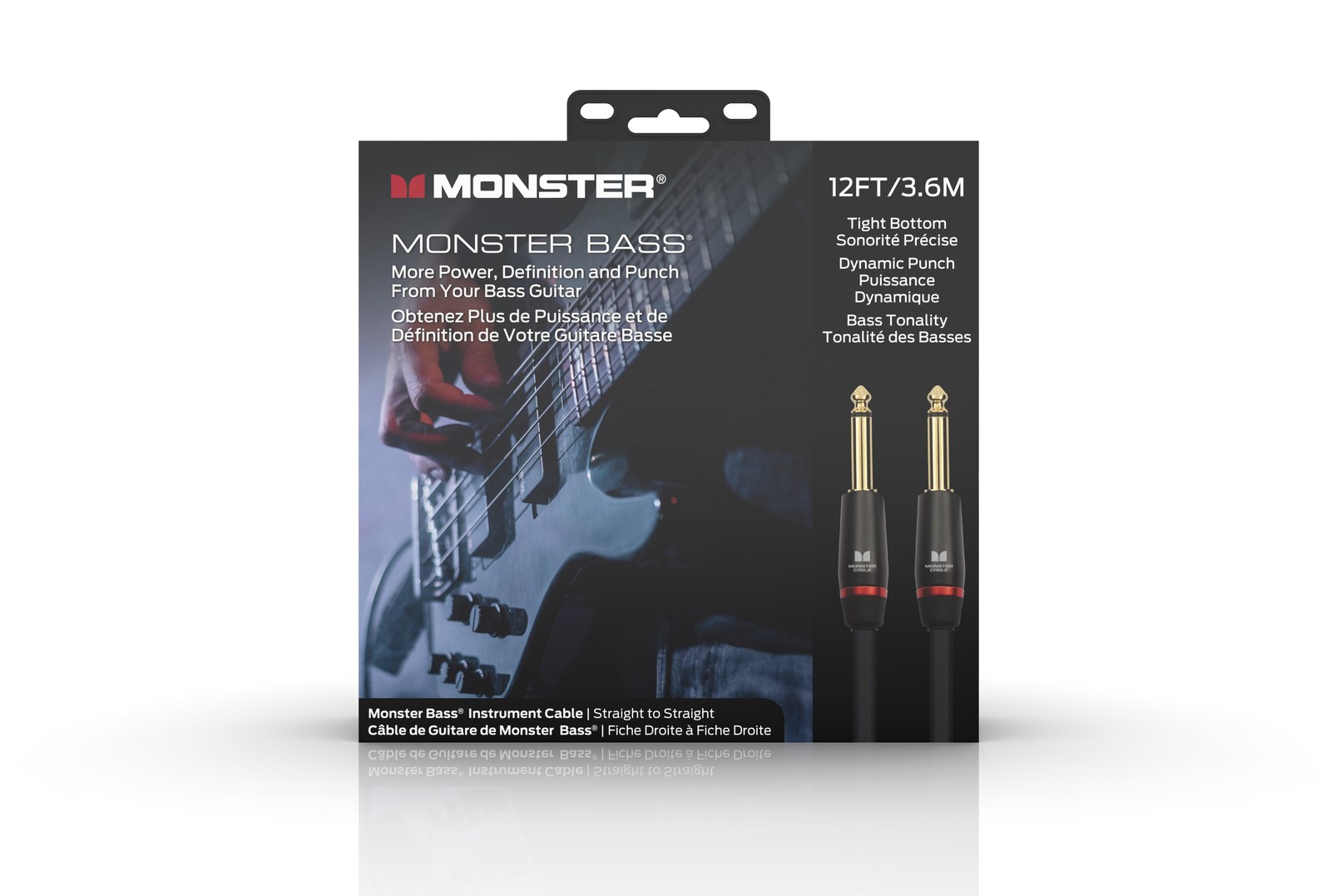 MONSTER CABLE kabel do gitary BASS 3.6m jack 1/4 prosty - jack 1/4 prosty