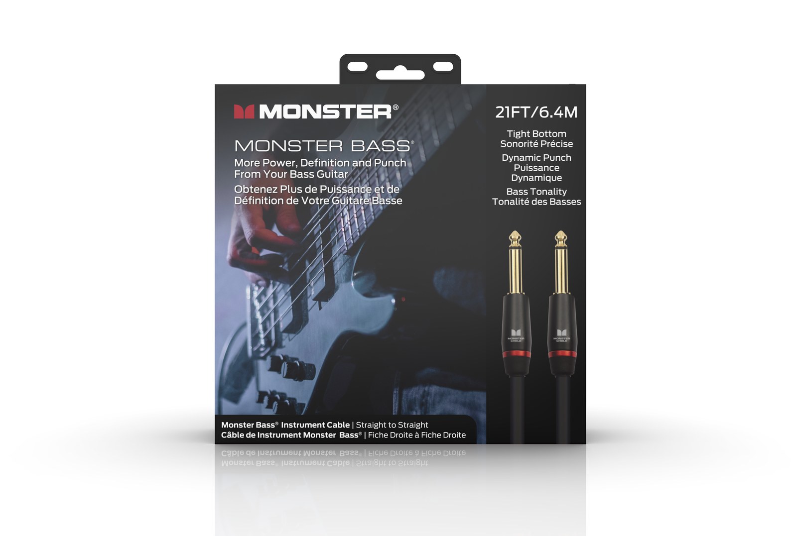 MONSTER CABLE kabel do gitary BASS 6.4m jack 1/4 prosty - jack 1/4 prosty