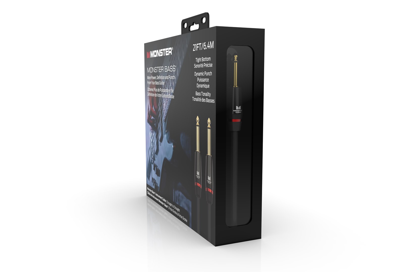 MONSTER CABLE kabel do gitary BASS 6.4m jack 1/4 prosty - jack 1/4 prosty