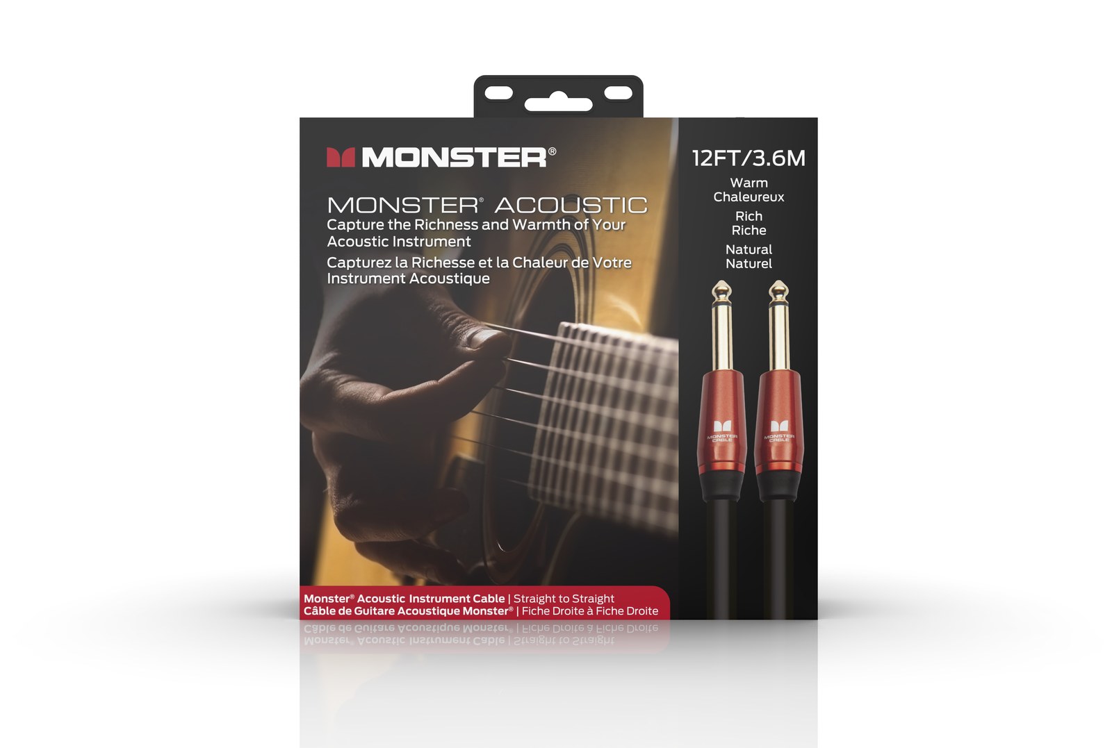 MONSTER CABLE kabel do gitary ACOUSTIC 3.6m jack 1/4 prosty - jack 1/4 prosty