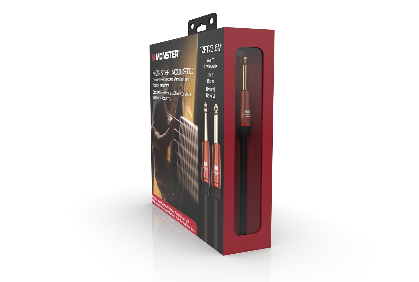 MONSTER CABLE kabel do gitary ACOUSTIC 3.6m jack 1/4 prosty - jack 1/4 prosty