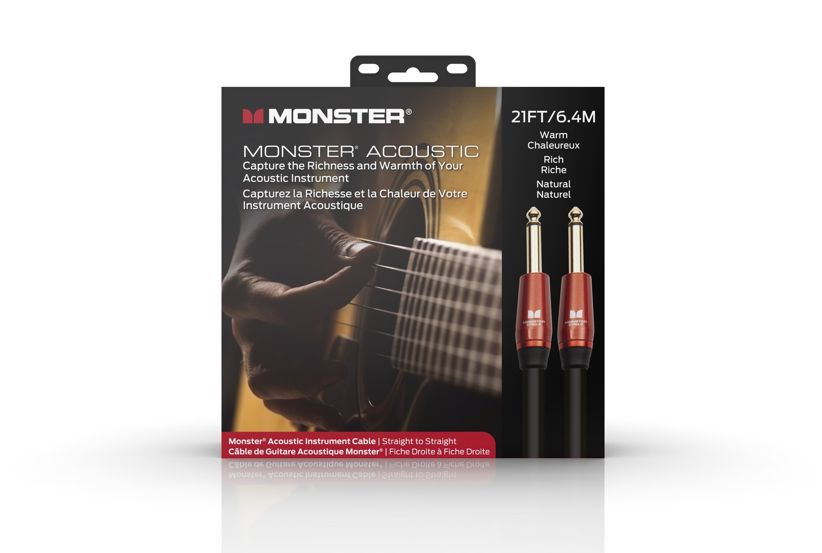 MONSTER CABLE kabel do gitary ACOUSTIC 6.4m jack 1/4 prosty - jack 1/4 prosty