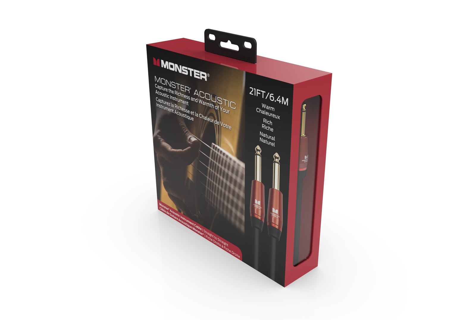 MONSTER CABLE kabel do gitary ACOUSTIC 6.4m jack 1/4 prosty - jack 1/4 prosty