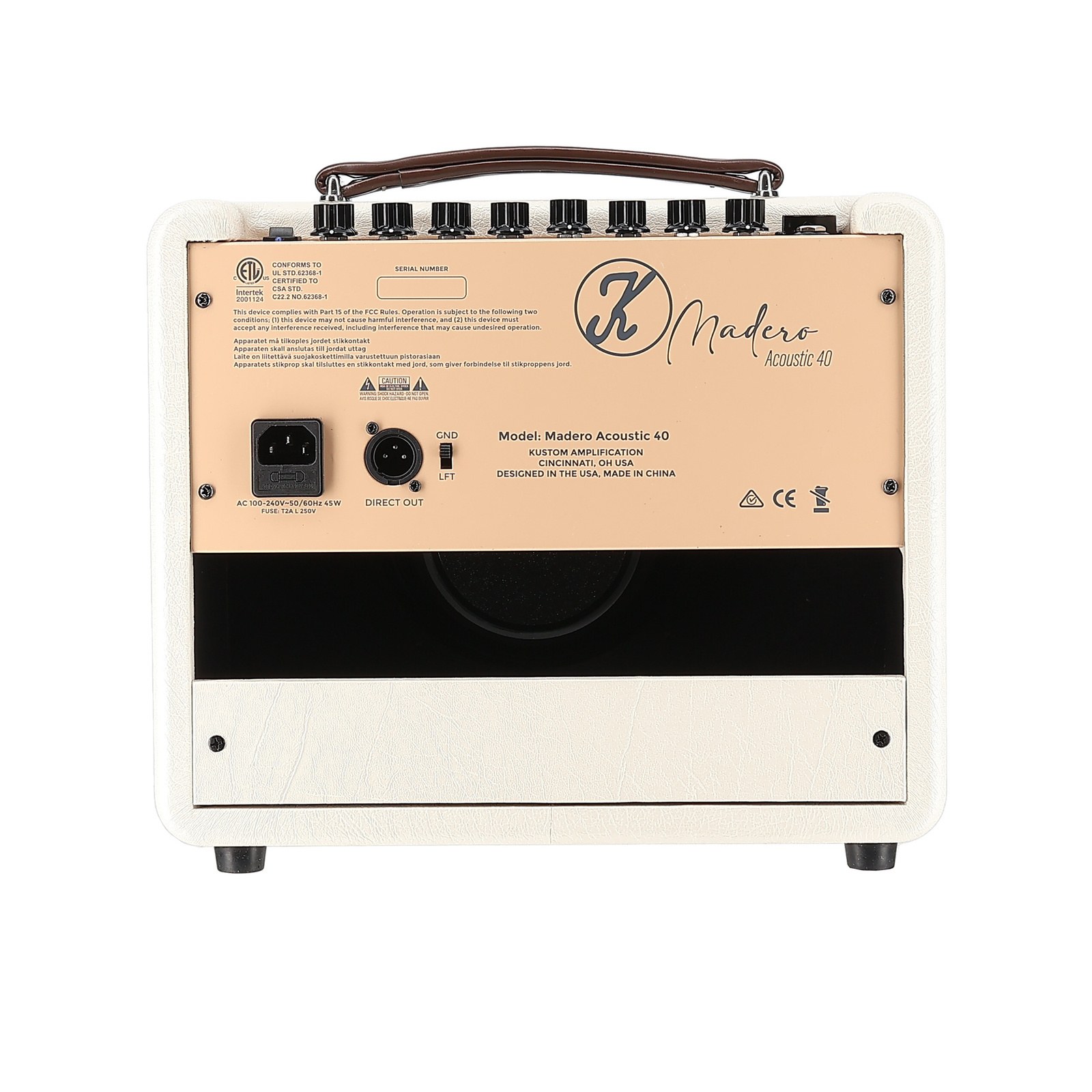 Kustom Madero 40 - dwukanałowe combo akustyczne 40 W z wejściem mikrofonowym