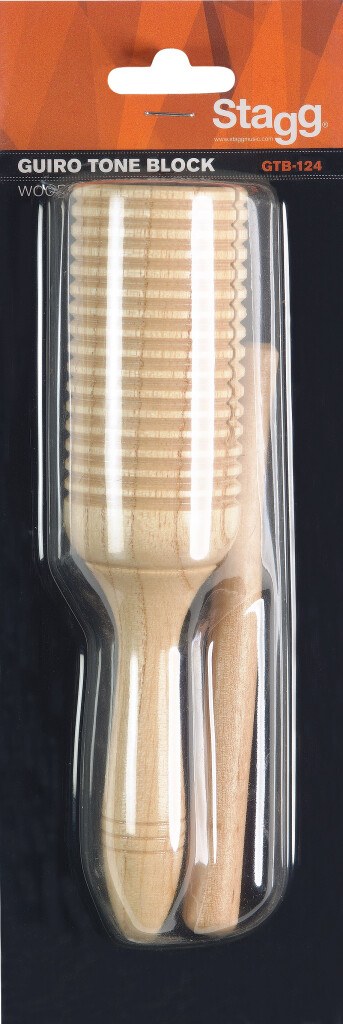 Stagg GTB-124 - drewniany guiro tone block z pałeczką