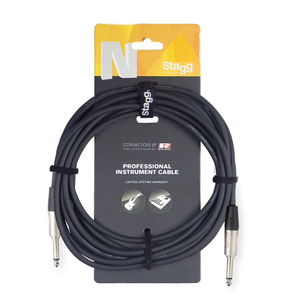 Stagg NGC1,5R - kabel instrumentalny, jack 6,35 mm TS - jack 6,35 mm TS, 1,5 m