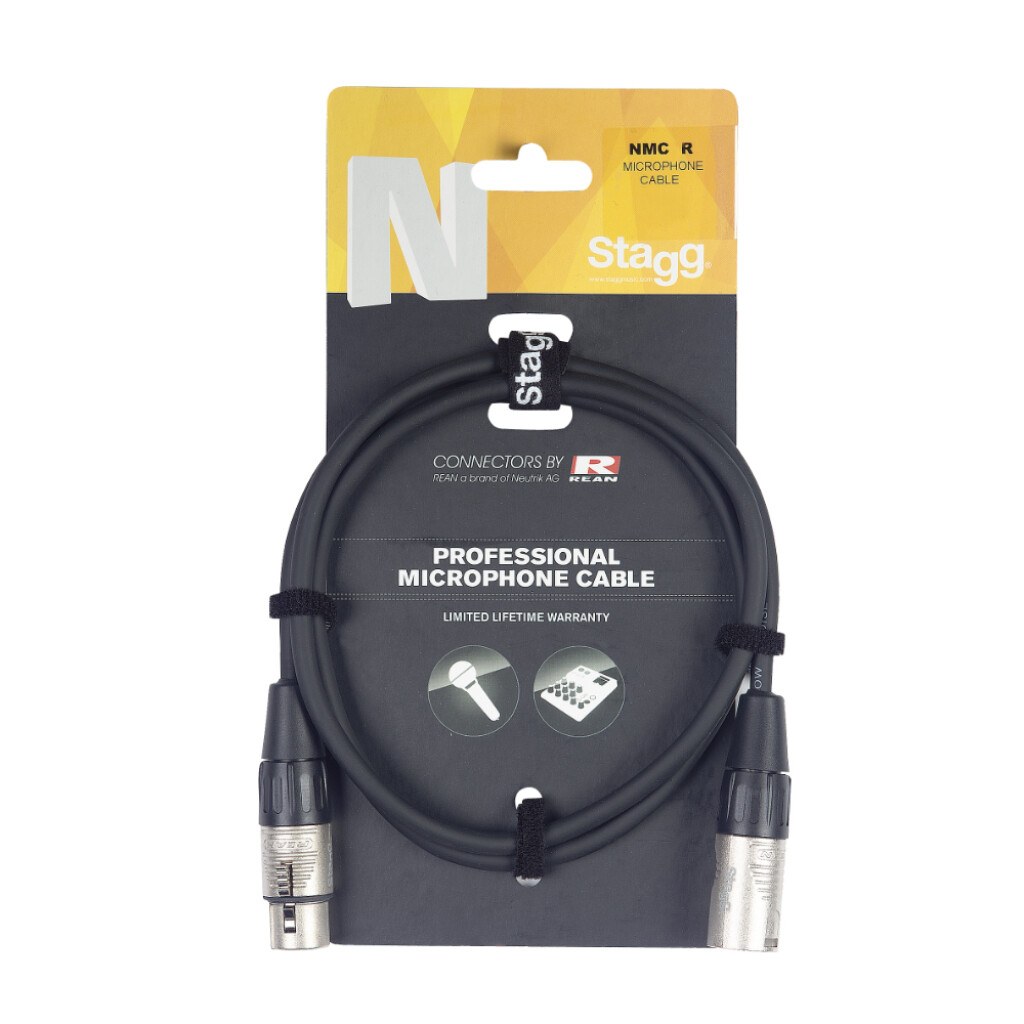 Stagg NMC1R - kabel mikrofonowy, XLR żeński - XLR męski, 1 m