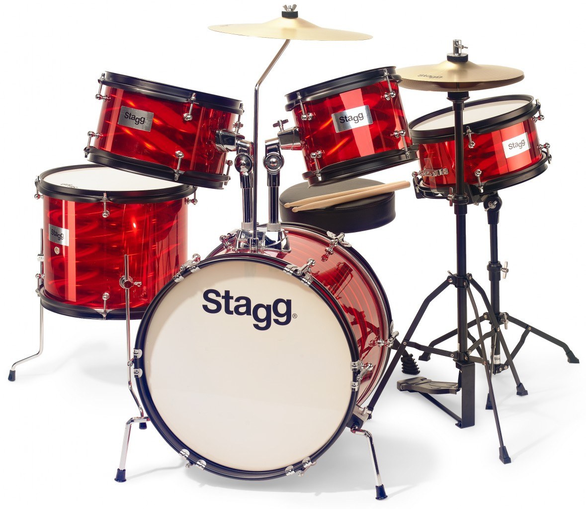 Stagg TIM JR 5/16 RD - akustyczny zestaw perkusyjny, seria Junior