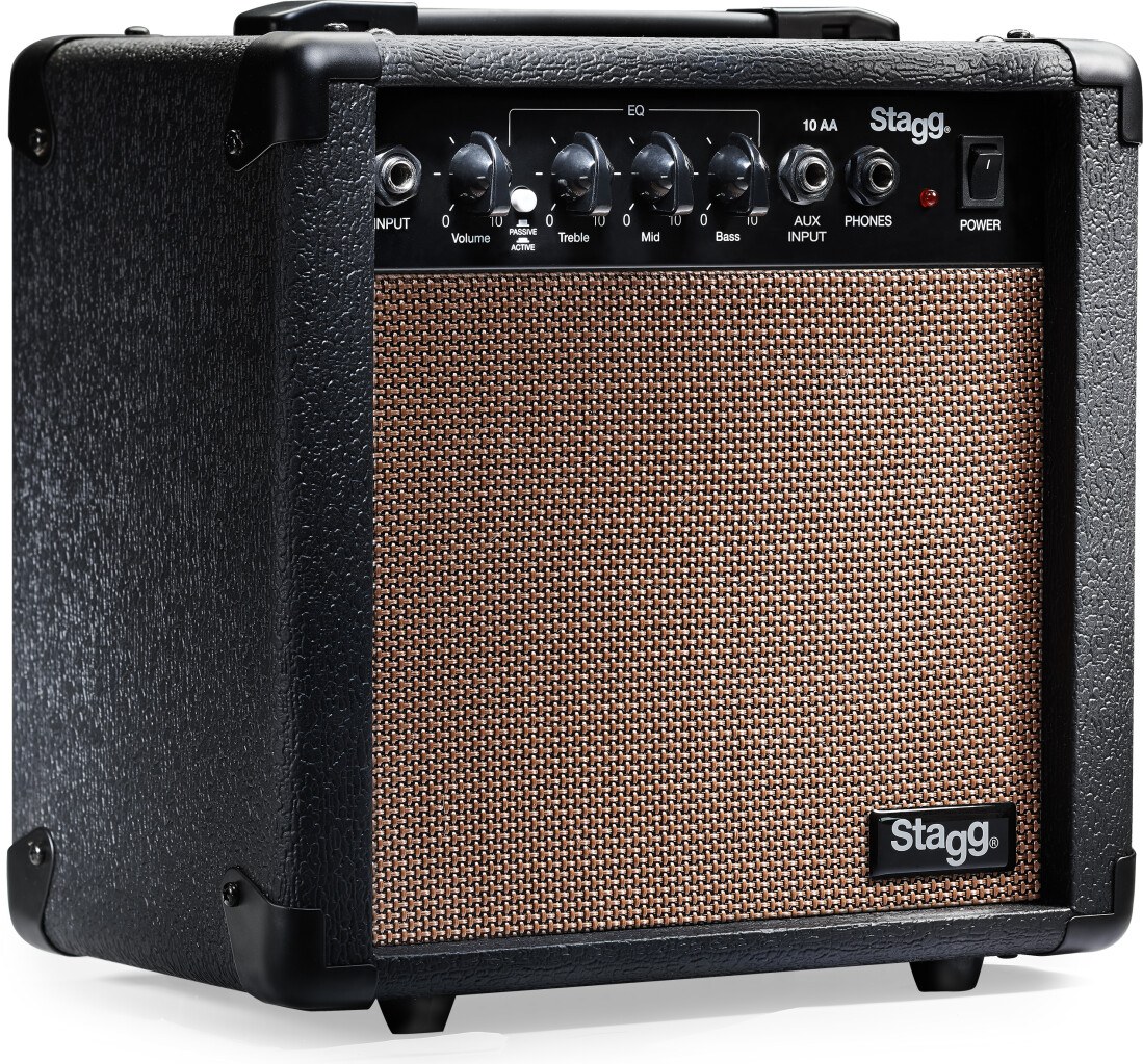 Stagg 10 AA EU - wzmacniacz do gitary akustycznej 10 W RMS, głośnik 8 cali