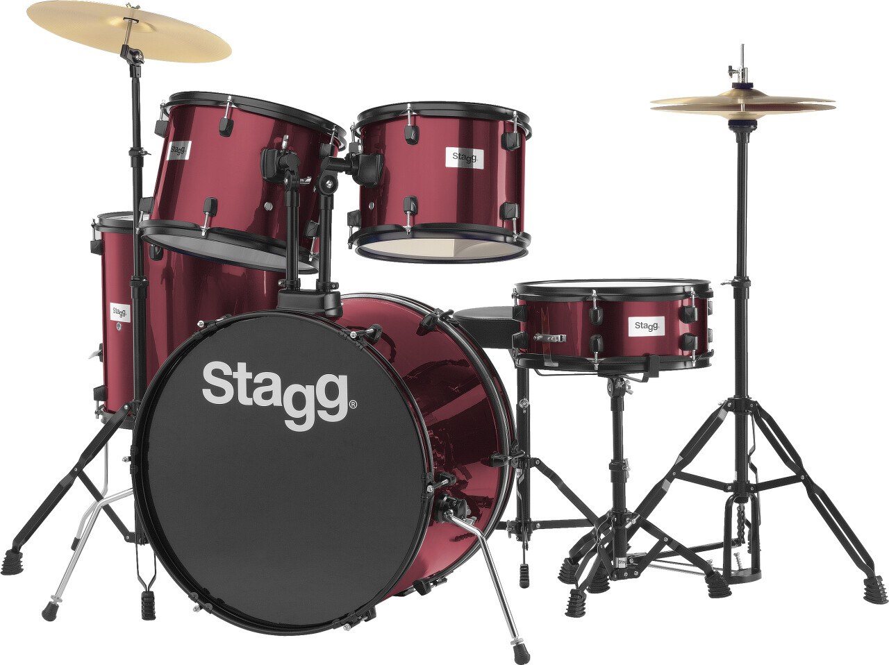 Stagg TIM122B WR - zestaw perkusyjny 22 cale z talerzami i hardware’em
