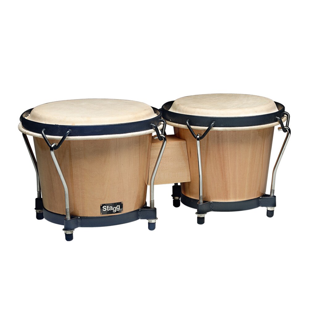 Stagg BW-70-N - drewniane bongosy 6″ i 7″, strojenie kluczem