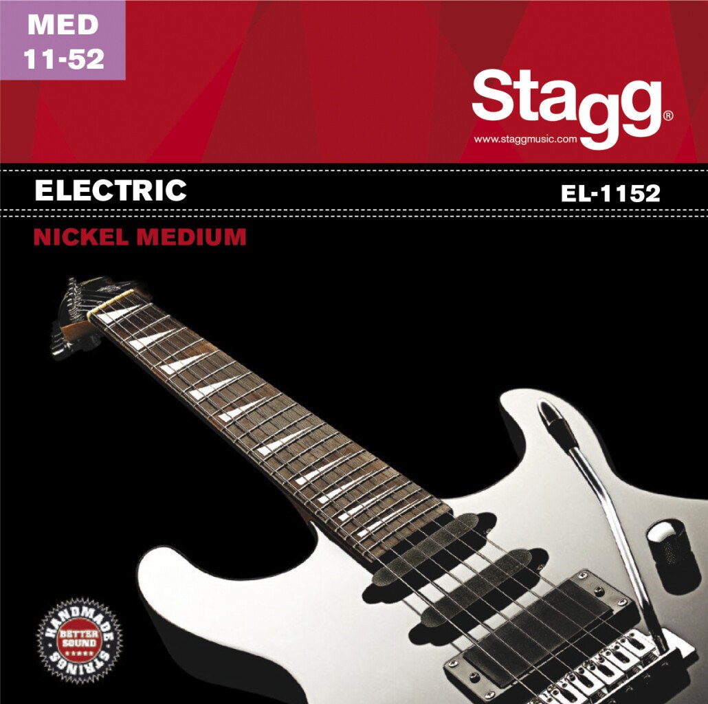 Stagg EL-1152 - struny do gitary elektrycznej, niklowana stal, Medium 11-52