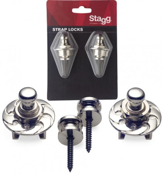 Stagg SSL-1 CR - straplocki z blokadą, 2 szt., chromowane
