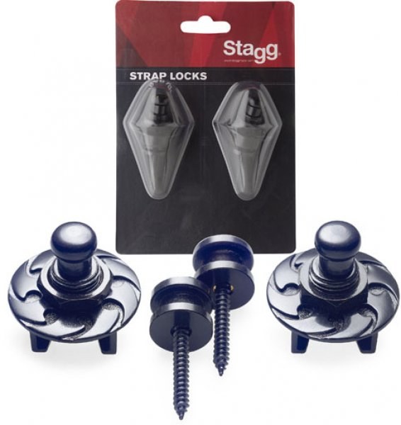 Stagg SSL-1 BK - straplocki z blokadą, 2 szt., czarne