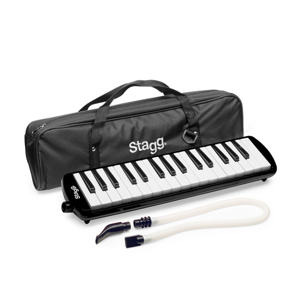Stagg MELOSTA32 BK - melodyka 32-klawiszowa, czarna, z ustnikiem, wężykiem i torbą