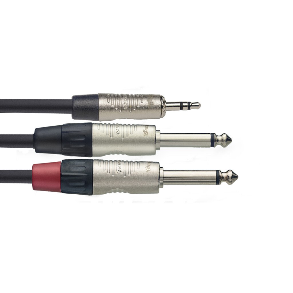 Stagg NYC3/MPS2PR - przewód Y stereo mini jack na 2 jack mono, 3 m