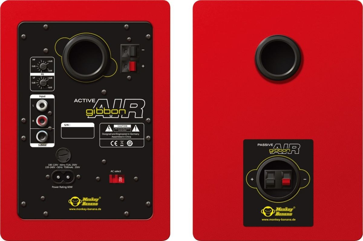 Monkey Banana Gibbon AIR Red - monitory 4" z Bluetooth, czerwone, para