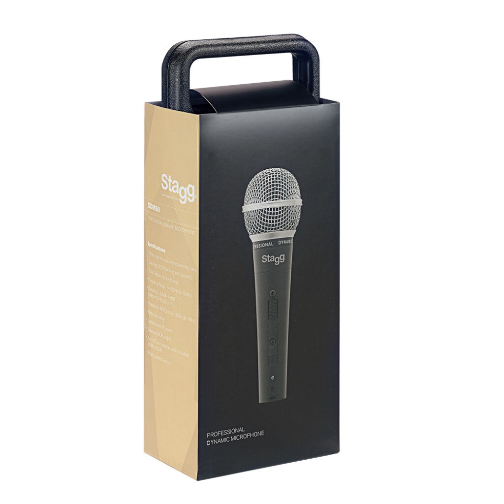 Stagg SDM50 - dynamiczny mikrofon kardioidalny DC78, przewód XLR 5 m i pudełko