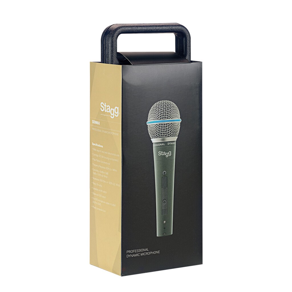 Stagg SDM60 - dynamiczny mikrofon kardioidalny z przewodem XLR 5 m