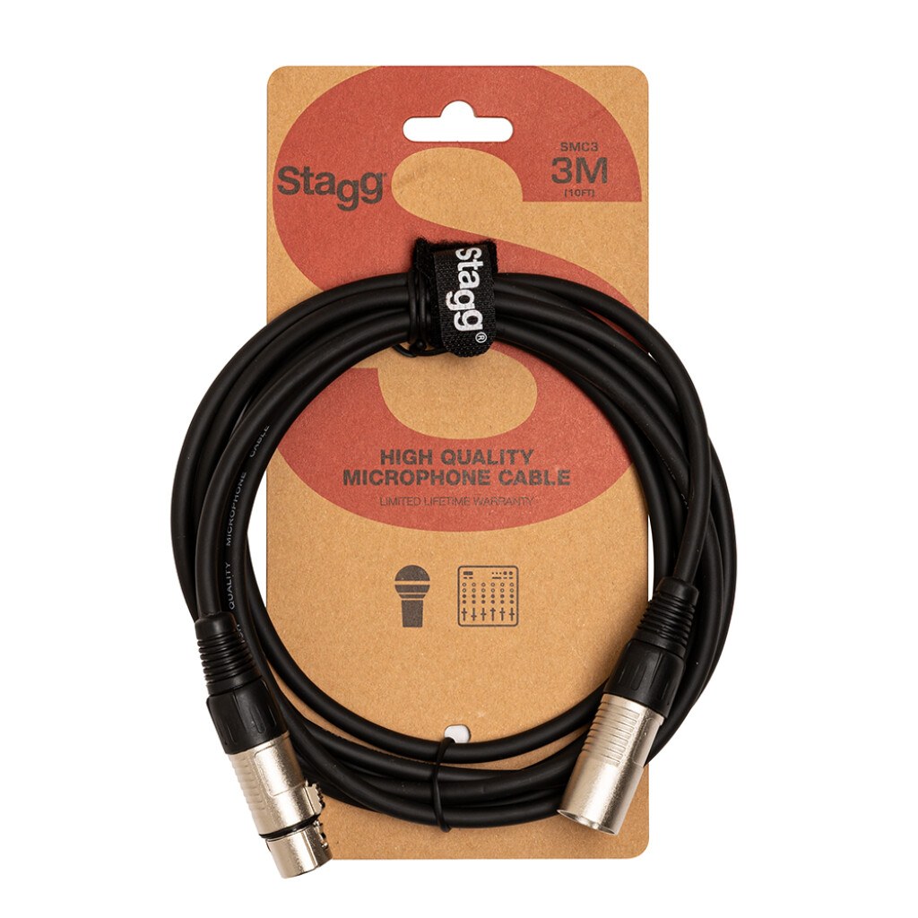 Stagg SMC3 - kabel mikrofonowy, 3 m, czarny