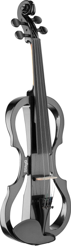 Stagg EVN X-4/4 MBK - skrzypce elektryczne 4/4, czarny metalik, zestaw